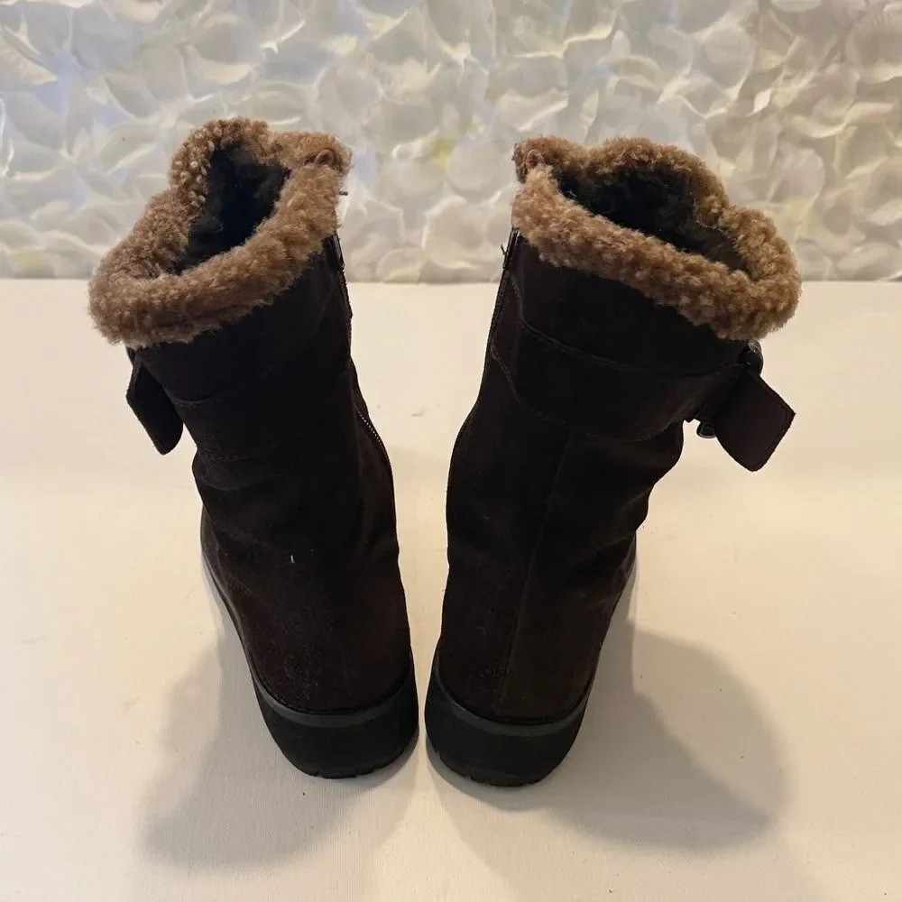 Stuart Weitzman Dark Brown Suede Winter Boots